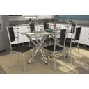 Ver imagem 4 de Kit 6 Cadeiras Sala Jantar Lisboa C076 6 Un Cromada/branco 106 - Kappesberg