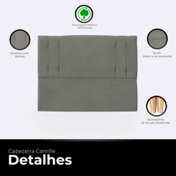Cabeceira Casal Queen Cama Box Estofada Camille 160 Cm Veludo - 3