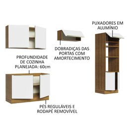 Armário de Cozinha Completa 270cm Rustic Branco Veludo Lux Madesa 01 - 5
