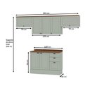 Ver imagem 4 de Cozinha Compacta Iluminata 7 Portas 3 Gavetas 100% MDF Mint/Ébano - Genialflex