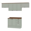 Ver imagem 2 de Cozinha Compacta Iluminata 7 Portas 3 Gavetas 100% MDF Mint/Ébano - Genialflex