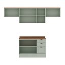 Ver imagem 3 de Cozinha Compacta Iluminata 7 Portas 3 Gavetas 100% MDF Mint/Ébano - Genialflex
