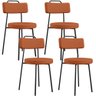 Kit 04 Cadeiras Decorativas Estofada Para Sala De Jantar Barcelona L02 Tecido Terracota - Lyam Decor - 1