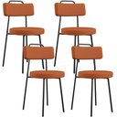 Ver imagem 1 de Kit 04 Cadeiras Decorativas Estofada Para Sala De Jantar Barcelona L02 Tecido Terracota - Lyam Decor