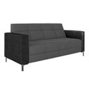 Ver imagem 2 de Sofá Living Decorativo Houston 2 Lugares 200cm Pés em Metal Veludo/ Pu Grafite/ Preto G33 - Gran Bel