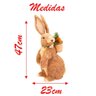 Coelho de Páscoa Enfeite em Palha com Cesto e Cenoura 47cm - 4