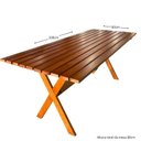 Ver imagem 4 de Conjunto Mesa e Banco Rustico para Churrasco Marrom/Mogno Mel
