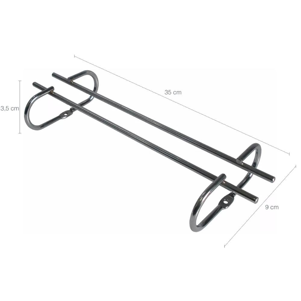 Suporte Taças Cromado 35cm e Suporte Xícaras para Fixar - 4