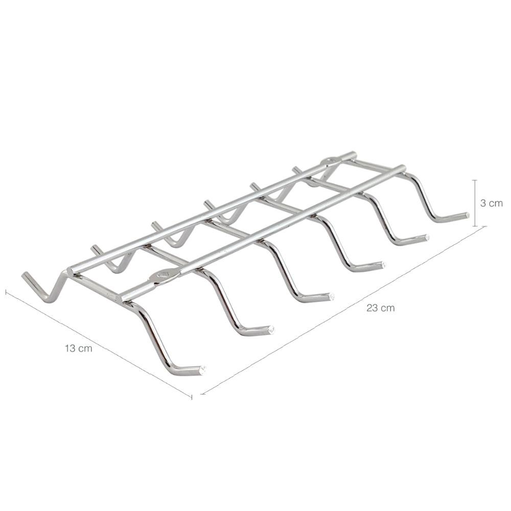 Suporte Taças Cromado 35cm e Suporte Xícaras para Fixar - 6