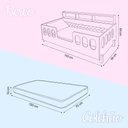 Ver imagem 2 de Cama Completa Nina em Mdf com Colchão e Trança Rosa Decorativa 2,5m para Quarto Infantil - Branco
