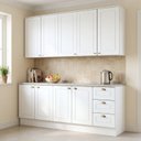 Ver imagem 1 de Cozinha Compacta Modulada 100% MDF 4 Peças 2 Armários Aéreos 2 Balcões com Tampo Branca/Calcare