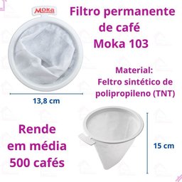 Kit 2 Coador Filtro Moka Permanente e Porta Filtro com Funil - 103 - 3