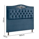 Ver imagem 5 de Conjunto Cabeceira/calçadeira Holanda 1,60 Veludo Luxor Azul - Shop Das Cabeceiras