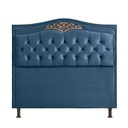 Ver imagem 4 de Conjunto Cabeceira/calçadeira Holanda 1,60 Veludo Luxor Azul - Shop Das Cabeceiras