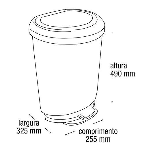 Lixeira Multiuso com Pedal e Borda 20 Litros Prata Label - 3