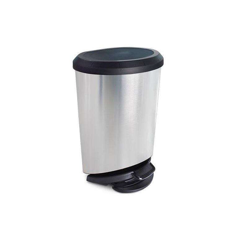 Lixeira Multiuso com Pedal e Borda 20 Litros Prata Label