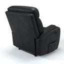 Ver imagem 3 de Poltrona do Papai Reclinável em Corino Importado Cor Preto Manual com Massagem - Modelo Florença