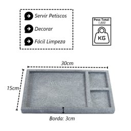 Tábua Pedra Sabão Borda Pé Divisórias para Servir P 30x15cm Industria São Jose Af1154indsj - 3