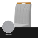 Ver imagem 7 de Kit 2 Cadeiras Estofadas Linho Blend com Pés em Madeira – Sala de Jantar Moderna - Linho Cinza