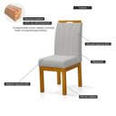 Ver imagem 6 de Kit 2 Cadeiras Estofadas Linho Blend com Pés em Madeira – Sala de Jantar Moderna - Linho Cinza