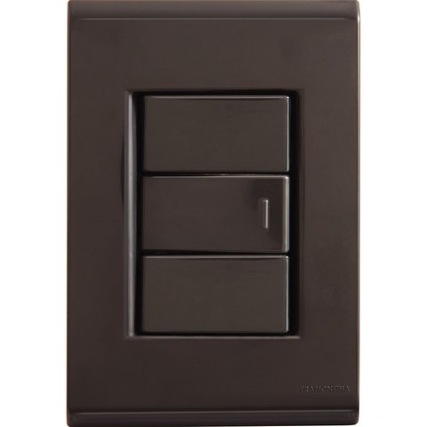 Conjunto 4x2 com 1 Interruptor Simples 10 A 250 V Tramontina Liz Grafite Tramontina