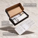 Ver imagem 4 de Torneira Lavabo Banheiro Bica Baixa Mesa Aço Inox Cromada Fria Quadrada 1/4 Volta Luxo Tkla