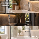 Ver imagem 2 de Torneira Lavabo Banheiro Bica Baixa Mesa Aço Inox Cromada Fria Quadrada 1/4 Volta Luxo Tkla