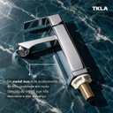 Ver imagem 3 de Torneira Lavabo Banheiro Bica Baixa Mesa Aço Inox Cromada Fria Quadrada 1/4 Volta Luxo Tkla