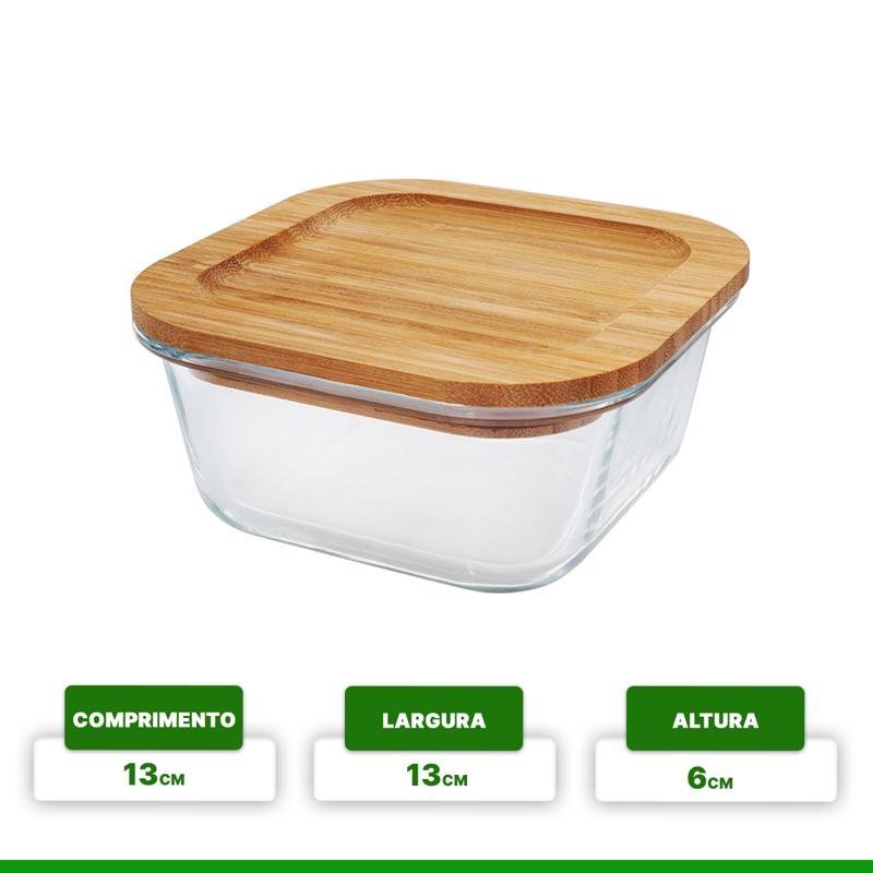Pote de Vidro Hermetico com Tampa Bambú Hauskraft 500ml - 4