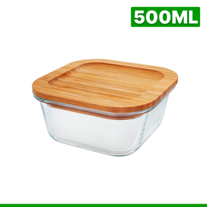 Pote de Vidro Hermetico com Tampa Bambú Hauskraft 500ml