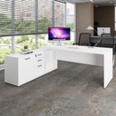 Ver imagem 1 de Mesa Dinâmica 1,50m C/ Armário e Cx de Tomadas Pés Painel F5