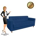 Ver imagem 4 de Sofá 3 Lugares Arezzo Suede Azul Marinho