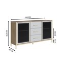 Ver imagem 2 de Balcão Armário Multiuso para Cozinha Sala de Jantar Arenas 150cm Industrial Placa e Ponto