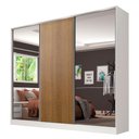 Ver imagem 2 de Guarda-Roupa Casal 100% MDF Madesa Royale 3 Portas de Correr com Espelhos Branco/Rustic Cor:Branco/R