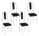 Ver imagem 1 de Kit 4 Cadeiras Madri Corino Tempest Preto Tubo Branco
