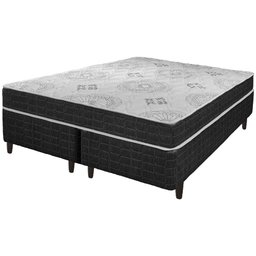 Cama Box King Size Preto + Colchão San Francisco Ortopédico Espuma D33 193x203x54cm - 1