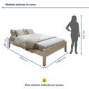Ver imagem 2 de Cama Casal 148,5cm Turca Slim em Madeira Maciça