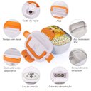 Ver imagem 2 de Marmita Lancheira Elétrica Aquecedor Alimentos Laranja 110v/220v/12v