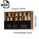 Ver imagem 5 de Armário Aéreo De Cozinha 120Cm Em Mdf Lombardia - Cor Freijó