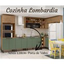 Ver imagem 2 de Armário Aéreo De Cozinha 120Cm Em Mdf Lombardia - Cor Freijó