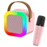 Caixa de Som Bluetooth Microfone Karaoke Led Rgb Iluminaçao Muda Altera Voz Alto Falante Caixinha So - 1