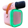 Caixa de Som Bluetooth Microfone Karaoke Led Rgb Iluminaçao Muda Altera Voz Alto Falante Caixinha So - 6