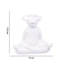 Ver imagem 2 de Enfeite Decorativo Macaco Yoga Meditação Cerâmica Branco 17 Cm F04 - D'Rossi