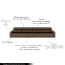 Ver imagem 3 de Sofá Retrátil 6 Lugares 364cm 4 Módulos Nero Couro Cappuccino G52 - Gran Belo