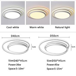 Plafon Kagu lustre moderno redondo de led, para sala de estar, quarto, cozinha, estudo, sala, teto p - 3