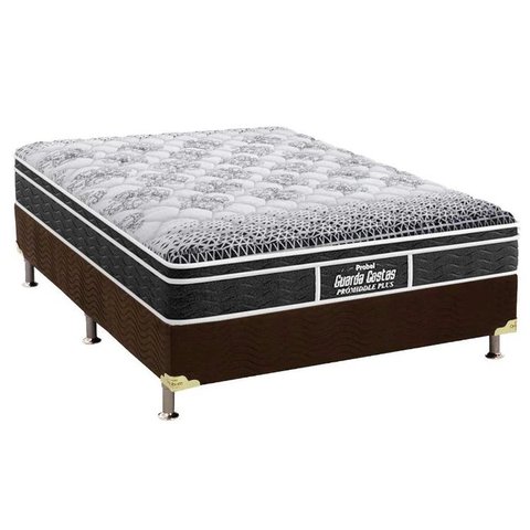 Cama Box Casal: Colchão Ortopédico Probel D28/EP Guarda Costas Prómiddle Plus + Base CRC Suede Brown