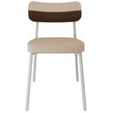 Ver imagem 6 de Kit 02 Cadeiras Estofada para Sala de Jantar Astrid Branco C01 Linho Areia Courino Whisky - Lyam Dec