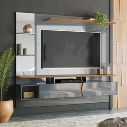 Painel Para TV 55 Polegadas Intense 1.8 Lukaliam Cinza Perolizado/Tauari - 3