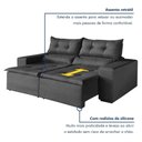 Ver imagem 3 de Sofa Retratil e Reclinavel Monaco 196cm Kc Rei de Casa Veludo Cinza