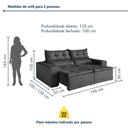 Ver imagem 4 de Sofa Retratil e Reclinavel Monaco 196cm Kc Rei de Casa Veludo Cinza